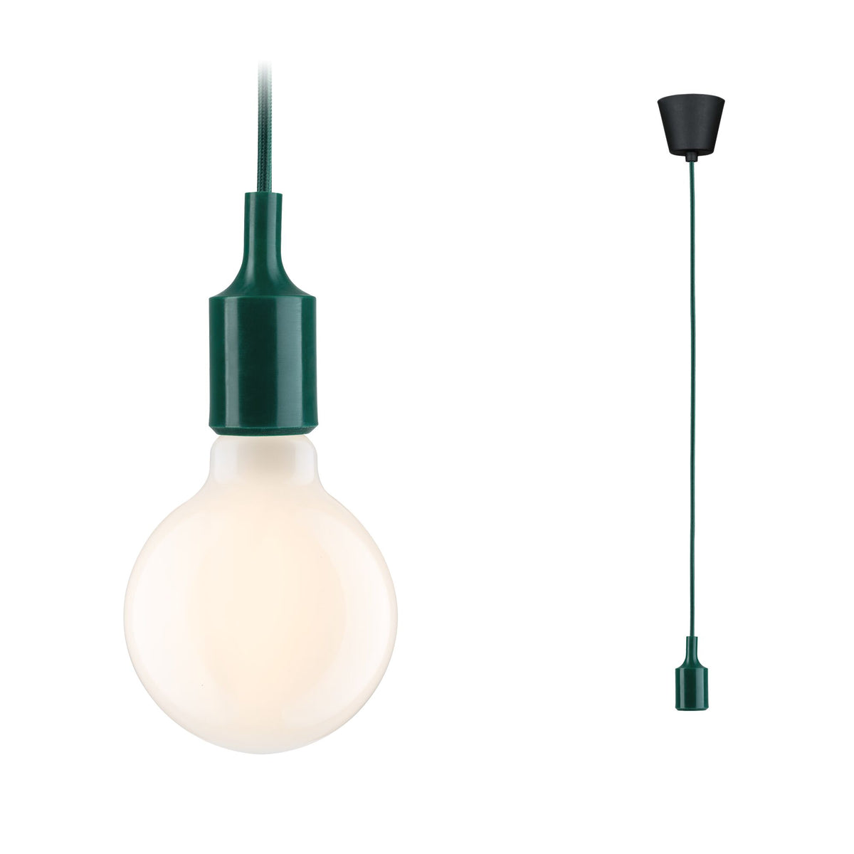 Neordic Pendelleuchte Ketil E27 max. 60W Gruen/Schwarz dimmbar Silikon/Kunststoff