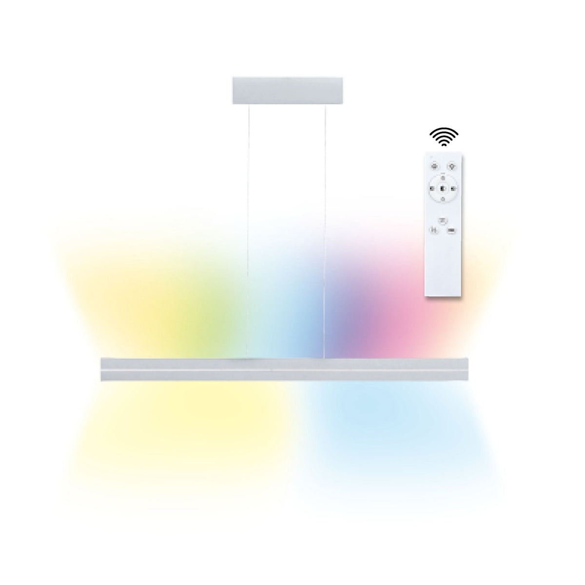 LED Pendelleuchte Raiko RGBW+ dimmbar 1400lm / 240lm 19W / 6W Silber matt