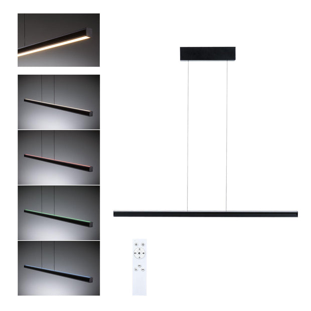 LED Pendelleuchte Lesko RGBW+ dimmbar 1400lm / 120lm 19W / 3W Schwarz matt
