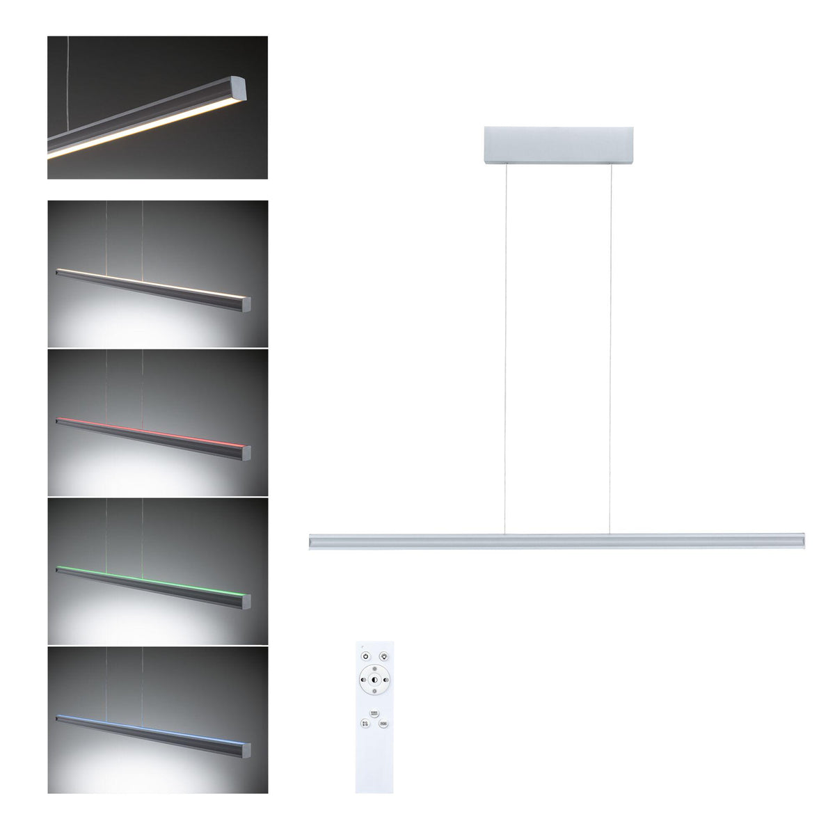 LED Pendelleuchte Lesko RGBW+ dimmbar 1400lm / 120lm 19W / 3W Silber matt