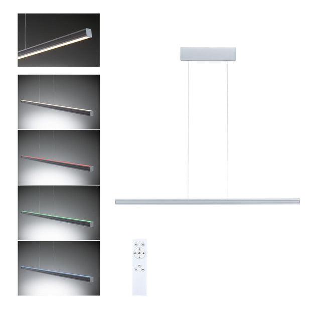 LED Pendelleuchte Lesko RGBW+ dimmbar 1400lm / 120lm 19W / 3W Silber matt