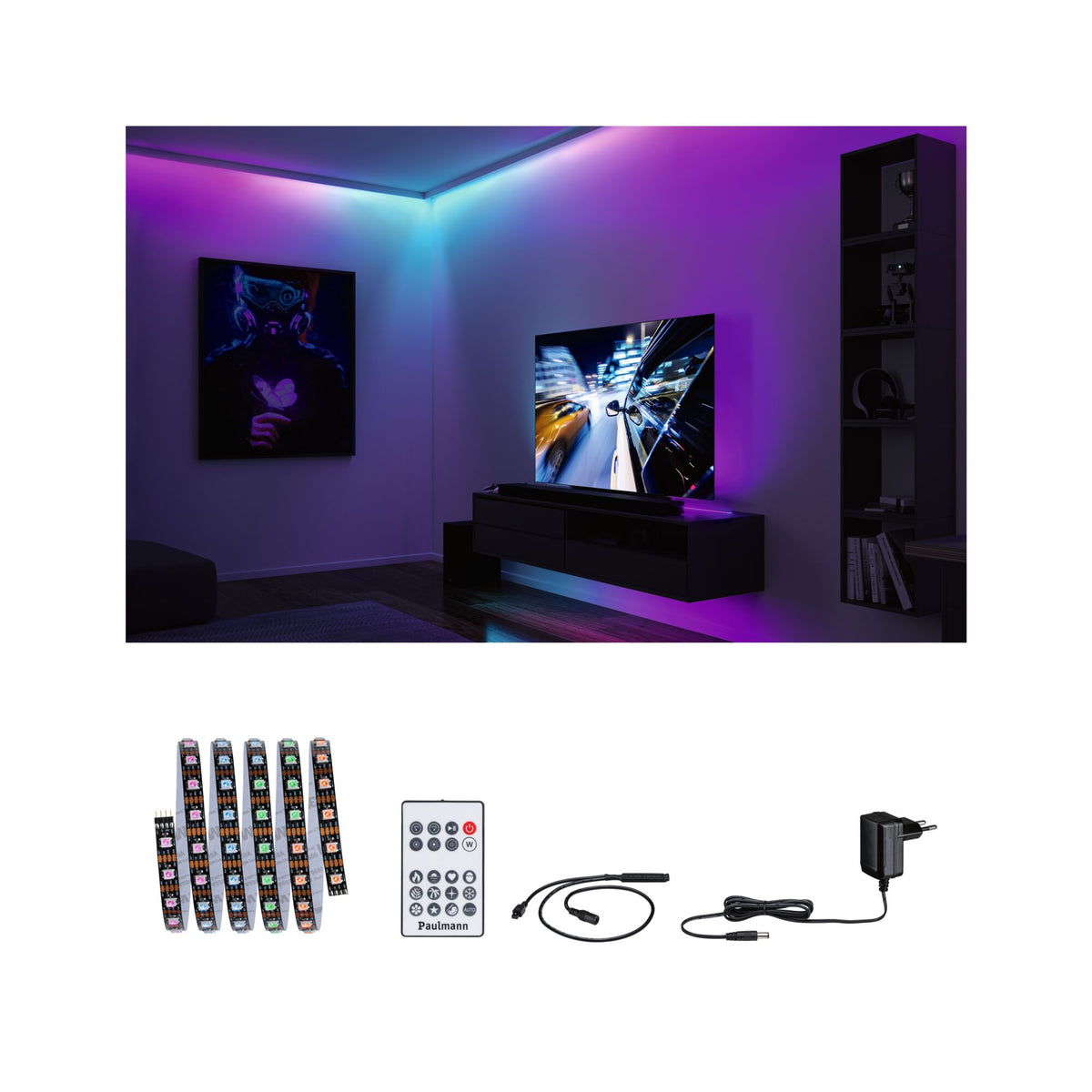 EntertainLED LED Stripe Dynamic RGB Komplettset 1,5m 3W 60 LEDs/m RGB+ 5VA