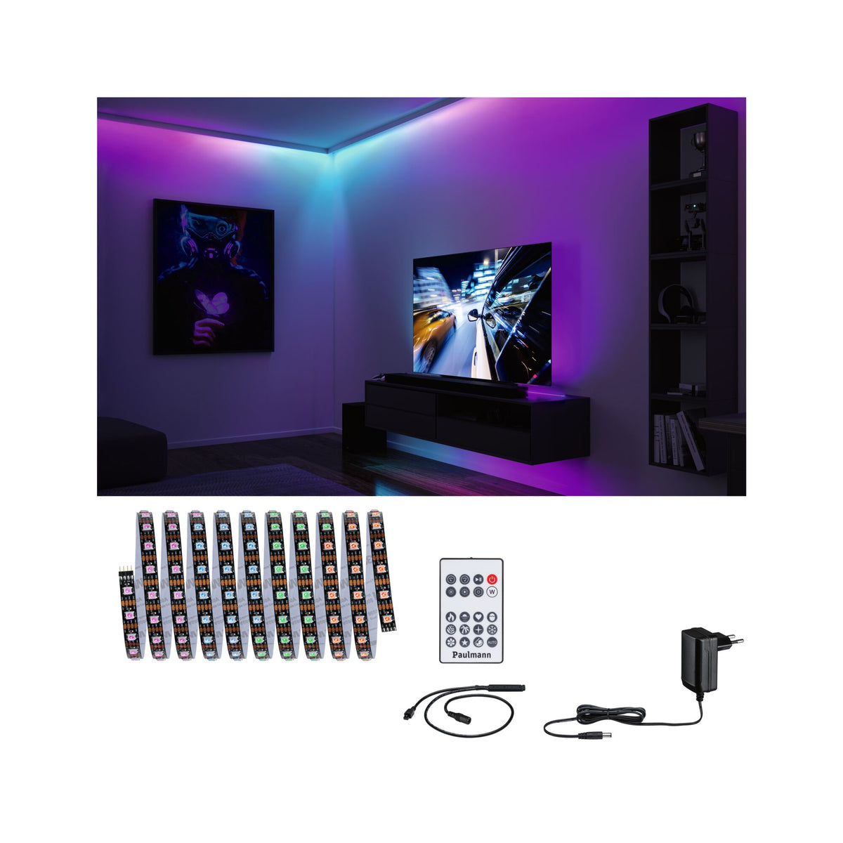 EntertainLED LED Stripe Dynamic RGB Komplettset 3m 5W 60 LEDs/m RGB+ 10VA