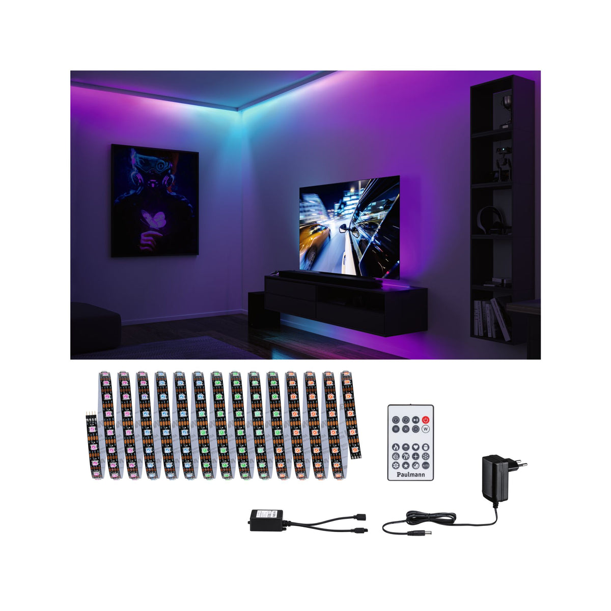 EntertainLED LED Stripe Dynamic RGB Komplettset 5m 10,5W 60 LEDs/m RGB+ 15VA