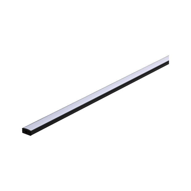 LED Strip Profil Base Weisser Diffusor 2m Schwarz