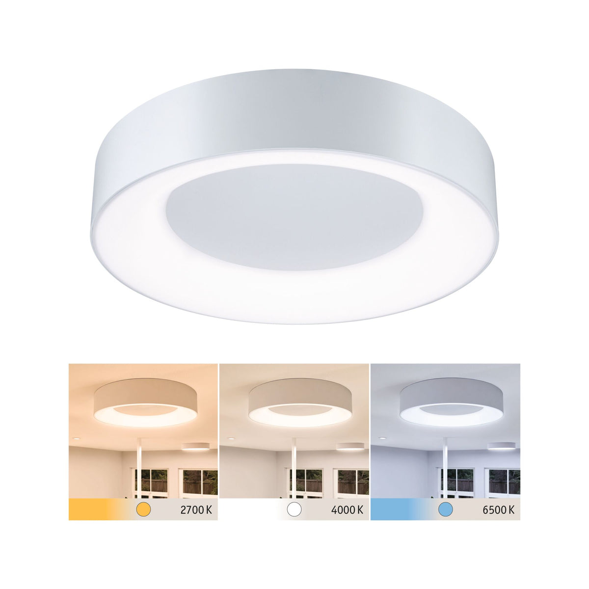 LED Deckenleuchte Casca IP44 White Switch 2100lm 230V 23W Weiss