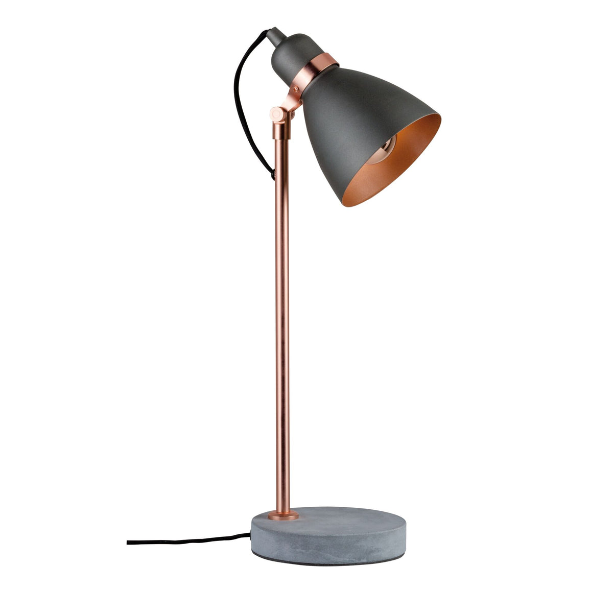 Neordic Tischleuchte Orm E27 max. 20W Grau/Kupfer matt Metall/Beton