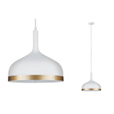 Pendelleuchte Embla E27 max. 20W Weiss matt/Gold dimmbar Metall