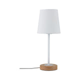 Tischleuchte Stellan E27 max. 20W Weiss/Holz Stoff/Metall/Holz
