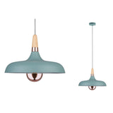 Pendelleuchte Juna E27 max. 20W Softgruen/Kupfer/Holz dimmbar Metall/Holz