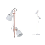 Neordic Stehleuchte Haldar E14 max. 2x20W Weiss/Kupfer matt Metall