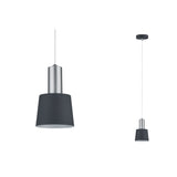 Neordic Pendelleuchte Haldar E14 max. 20W Dunkelgrau/Chrom matt dimmbar Metall