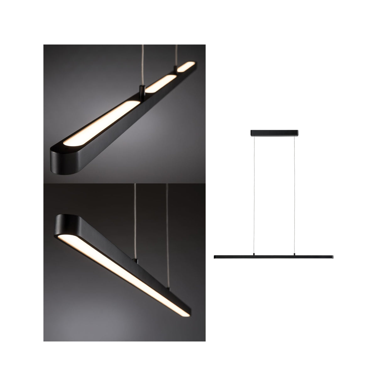 LED Pendelleuchte Lento 2700K 1800lm 42W Schwarz matt dimmbar
