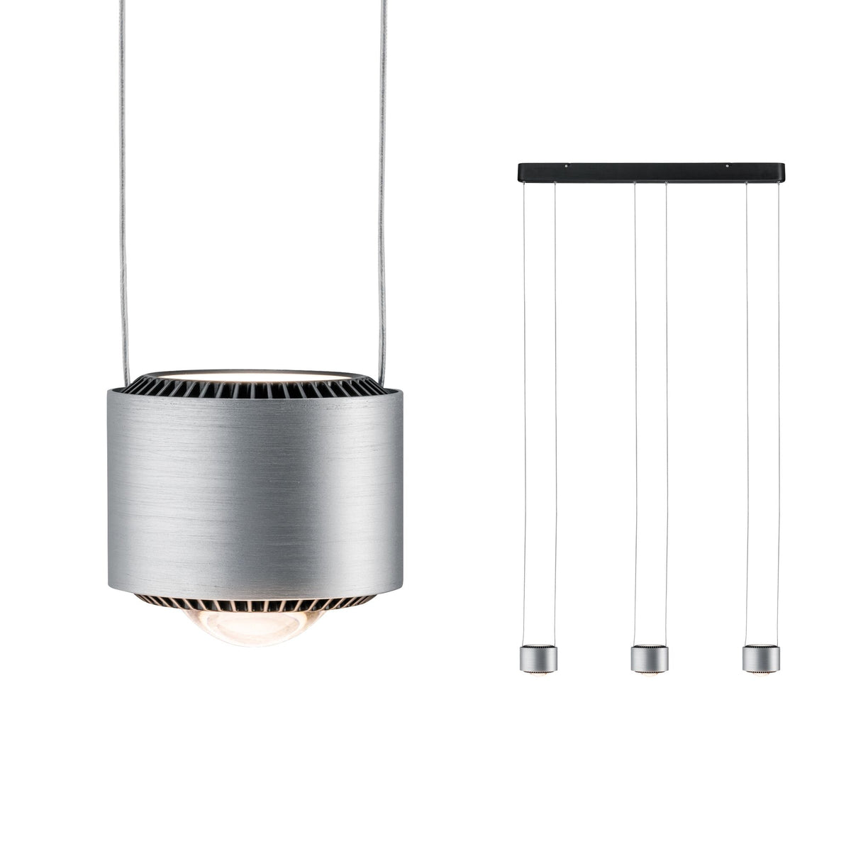 LED Pendelleuchte Aldan 2700K 3x1570lm / 3x0lm 3x4,8W / 3x4,4W Schwarz/Alu gebuerstet dimmbar