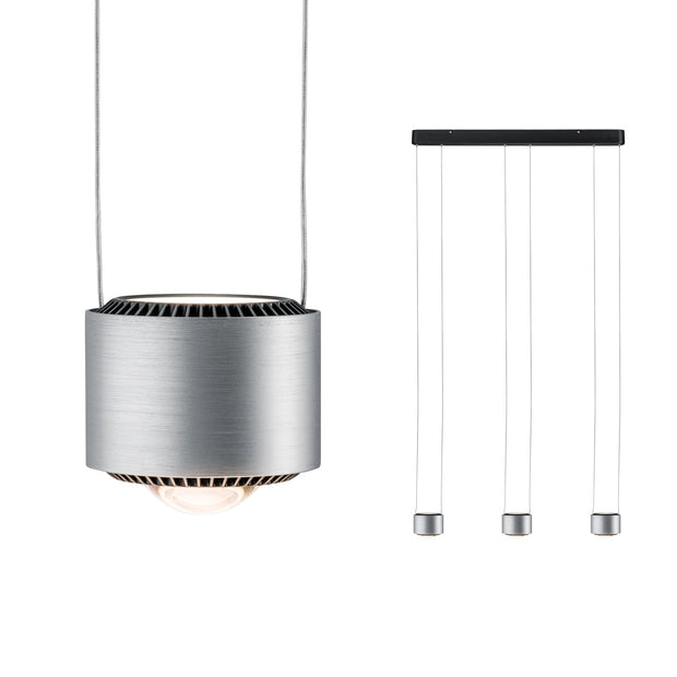 LED Pendelleuchte Aldan 2700K 3x1570lm / 3x0lm 3x4,8W / 3x4,4W Schwarz/Alu gebuerstet dimmbar