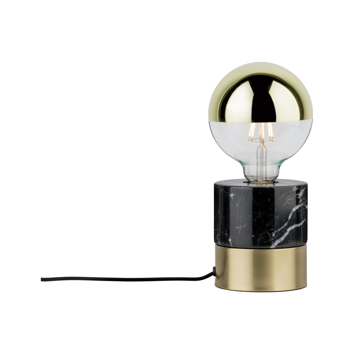 Neordic Tischleuchte Vala E27 max. 20W Messing gebuerstet/Marmor Metall/Marmor