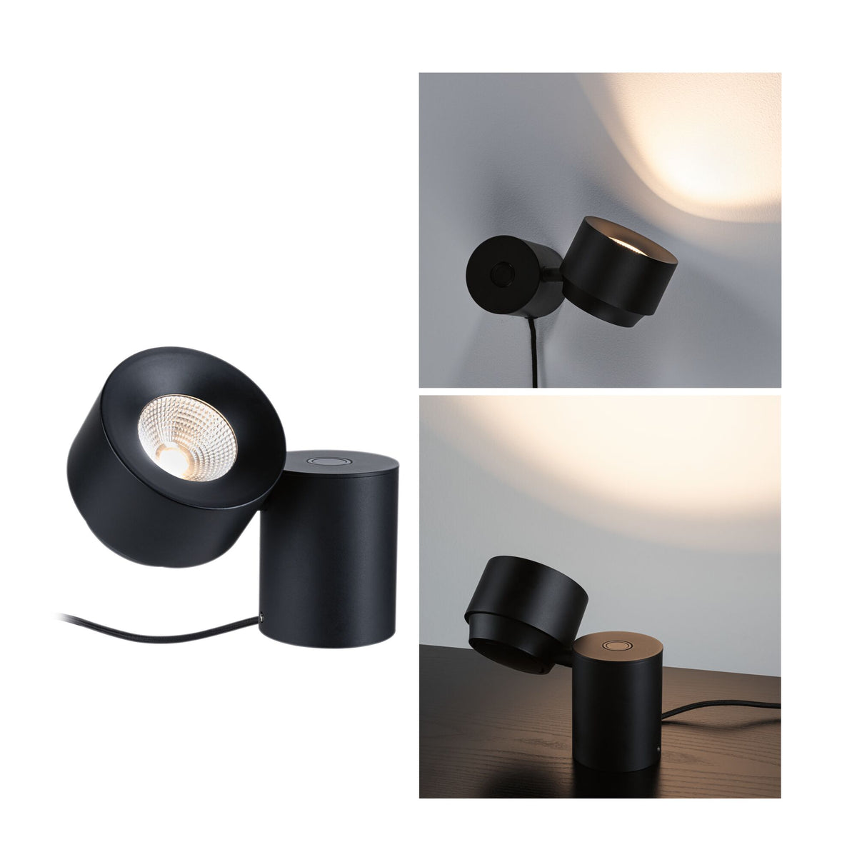 LED Tischleuchte 3-Step-Dim Pane 2700K 300lm 3W Schwarz