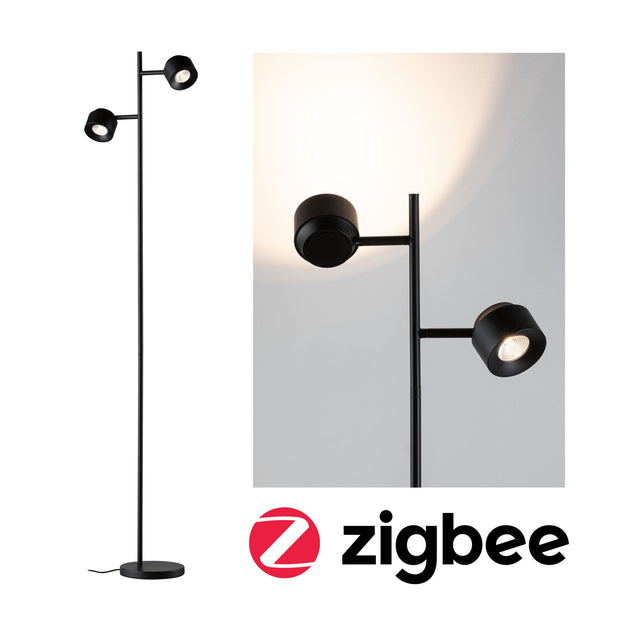LED Stehleuchte Smart Home Zigbee 3.0 Pane 2700K 2x300lm 2x3W Schwarz