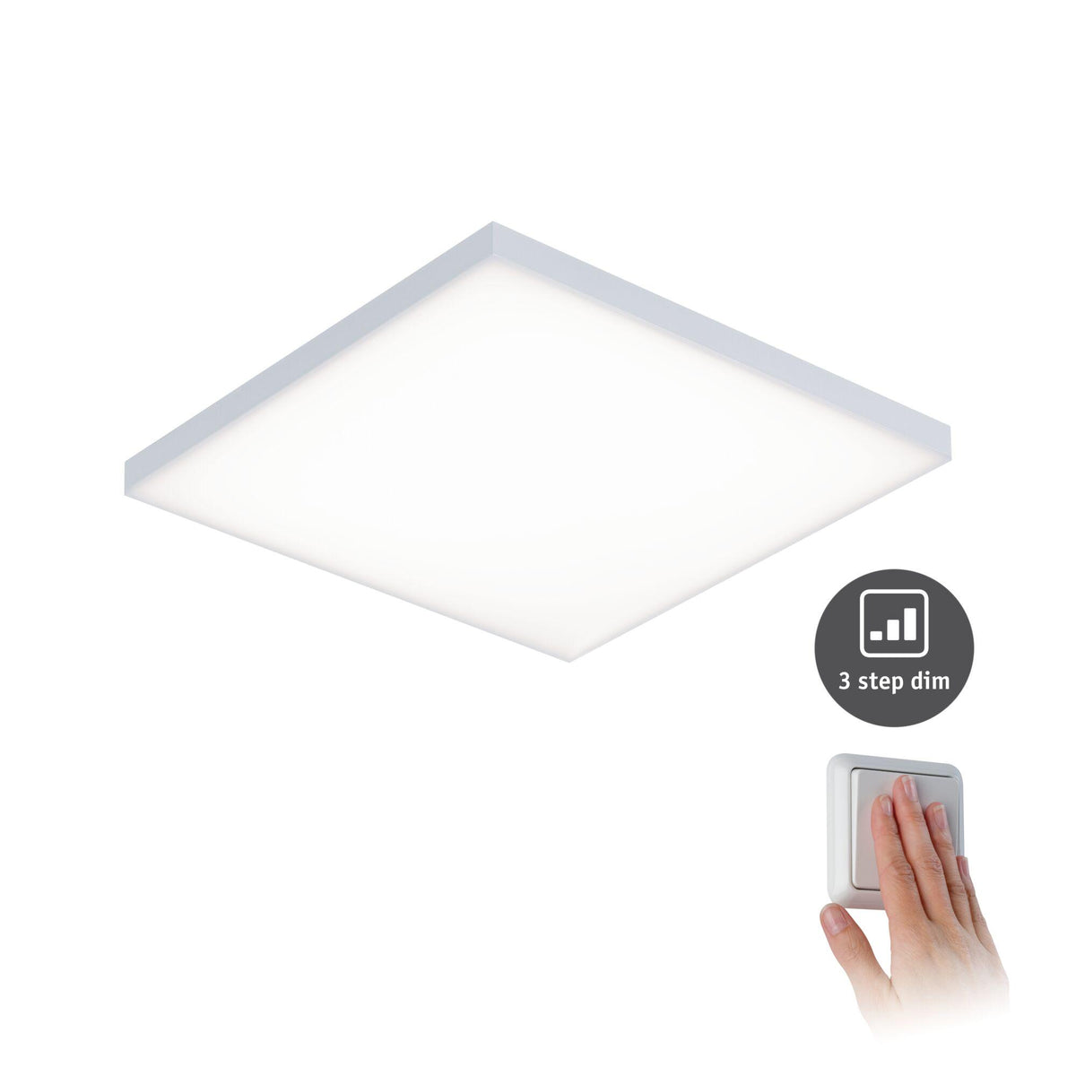 LED Panel 3-Step-Dim Velora eckig 295x295mm 17W 1600lm 3000K Weiss dimmbar