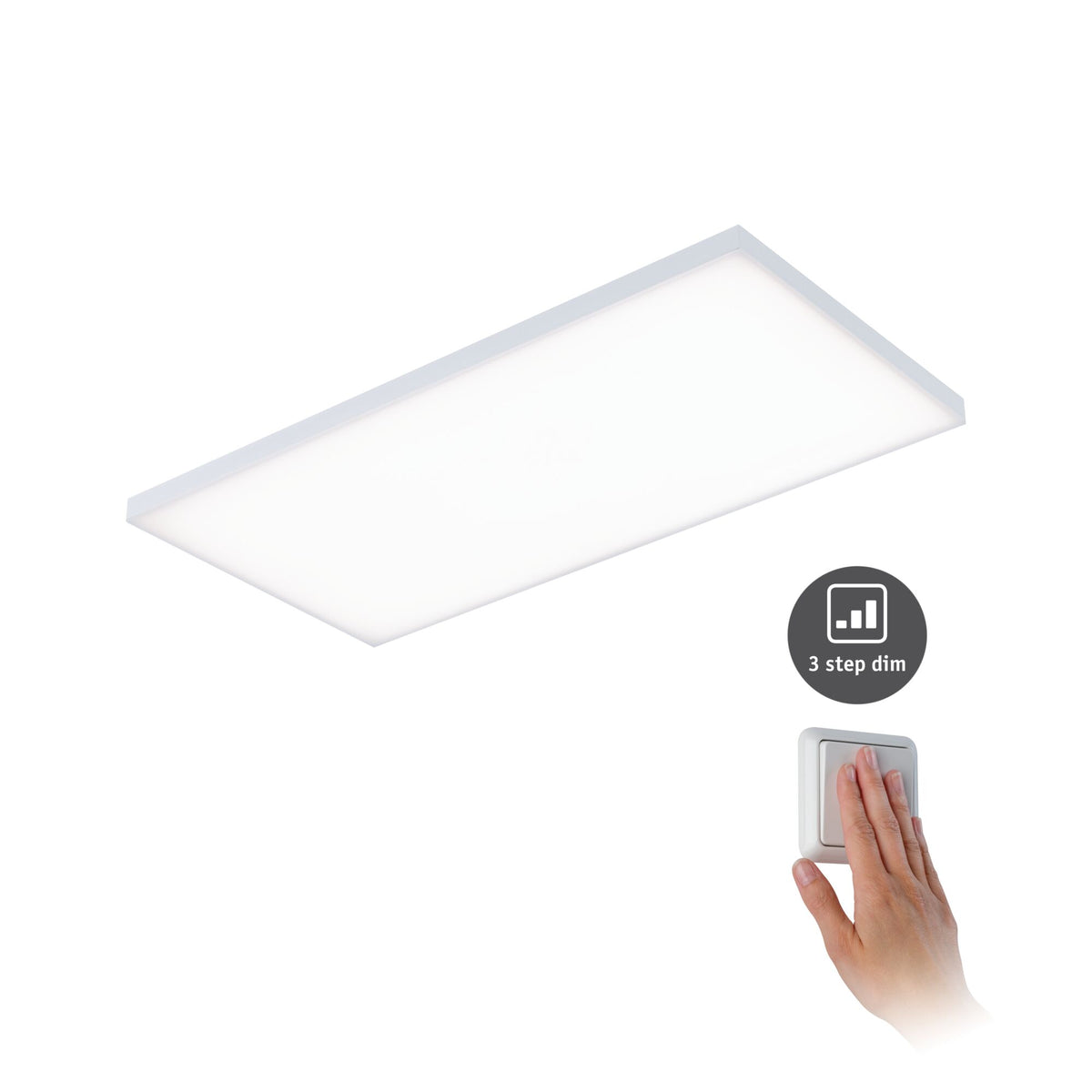 LED Panel 3-Step-Dim Velora eckig 595x295mm 26W 2550lm 3000K Weiss dimmbar