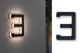 Solar LED Hausnummernleuchte inkl. wechselbarer Akku Nummer 3 IP44 3000K 6lm Schwarz