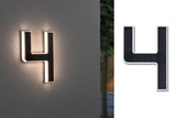 Solar LED Hausnummernleuchte inkl. wechselbarer Akku Nummer 4 IP44 3000K 6lm Schwarz
