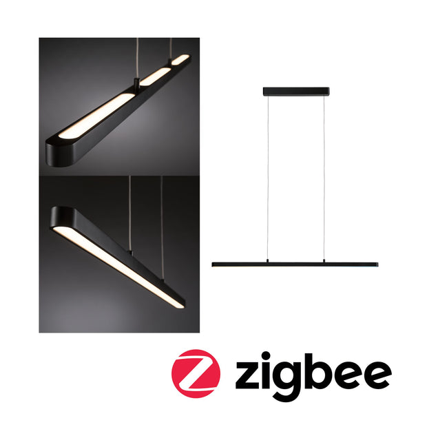 LED Pendelleuchte Smart Home Zigbee 3.0 Lento Tunable White 2100lm 41,5W Schwarz matt dimmbar