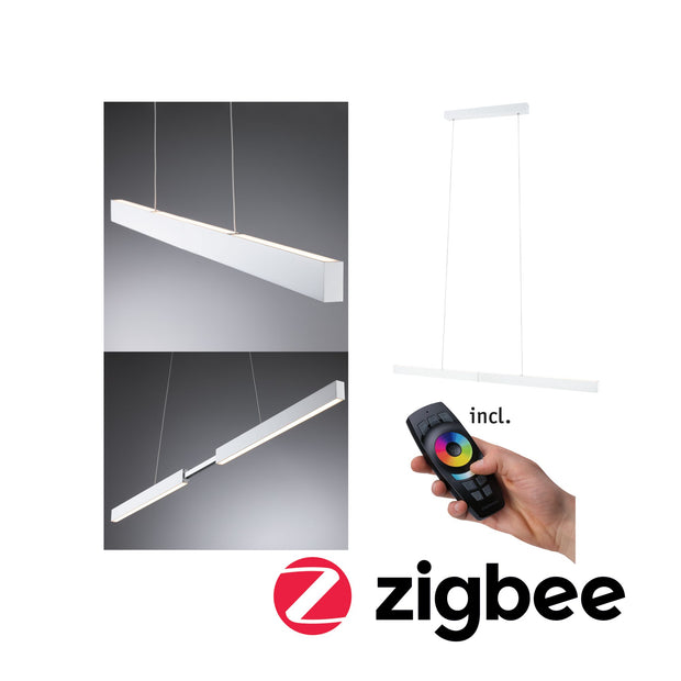 LED Pendelleuchte Smart Home Zigbee 3.0 Aptare 2700K dimmbar 2x2400lm 2x18W Weiss matt