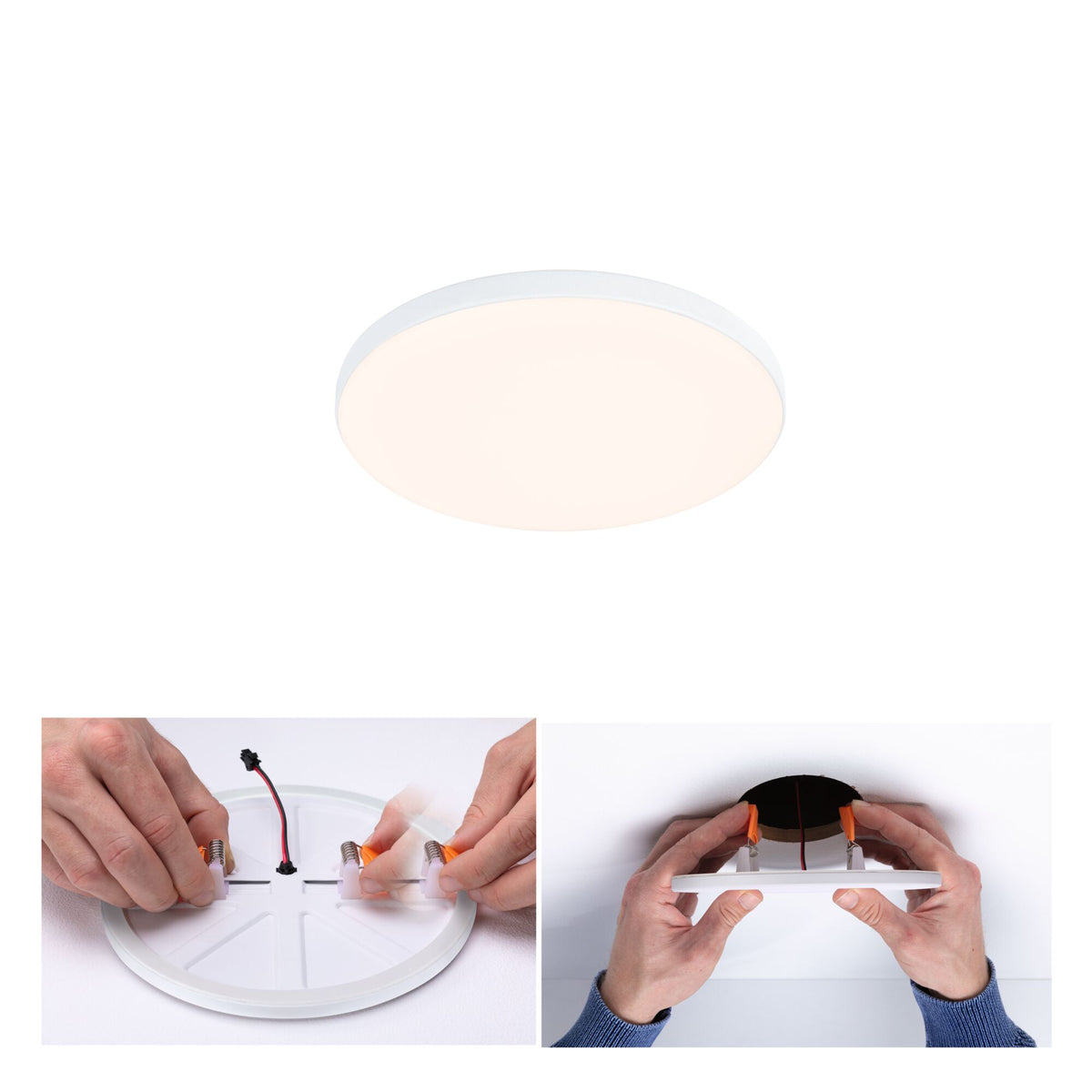 VariFit LED Einbaupanel Veluna Edge IP44 rund 120mm 8,5W 650lm 3000K Weiss