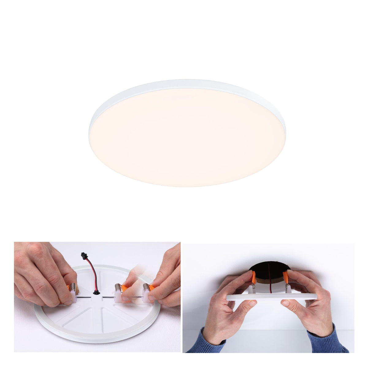 VariFit LED Einbaupanel Veluna Edge IP44 rund 160mm 12W 1100lm 3000K Weiss