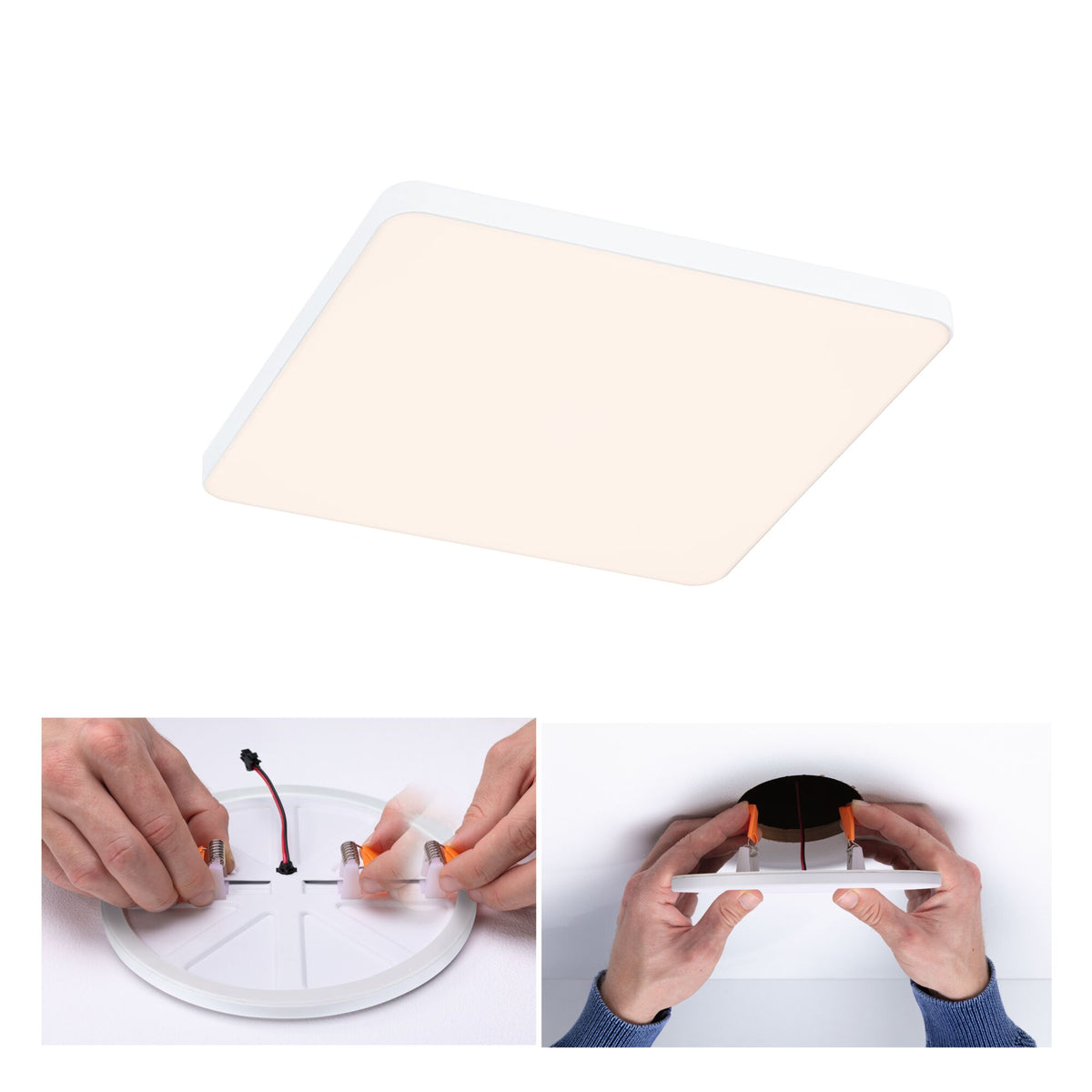 VariFit LED Einbaupanel Veluna Edge IP44 eckig 160x160mm 12W 1100lm 3000K Weiss