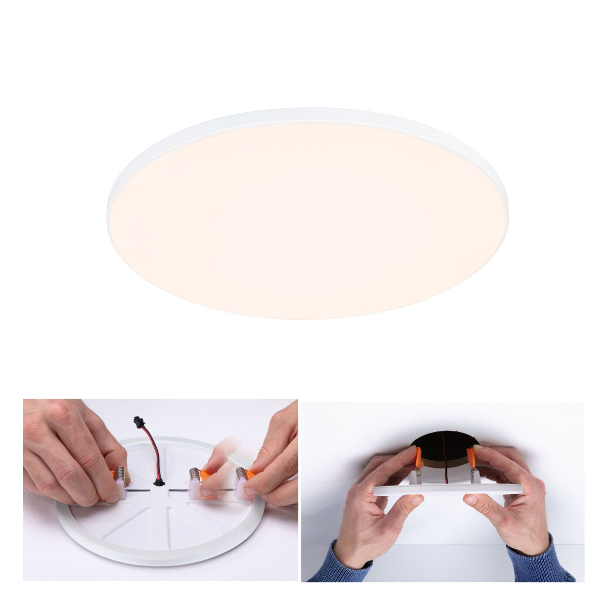 VariFit LED Einbaupanel Veluna Edge IP44 rund 200mm 17W 1500lm 3000K Weiss dimmbar