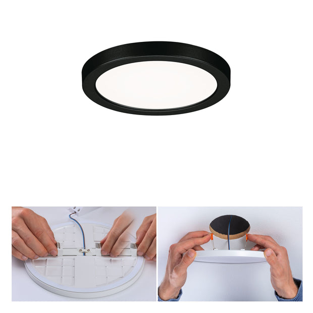 VariFit LED Einbaupanel Areo IP44 rund 118mm 6,5W 550lm 4000K Schwarz
