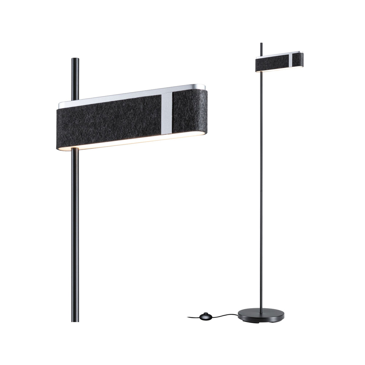 LED Stehleuchte 3-Step-Dim Jagun 2700K 1250lm 20,4W Anthrazit Filz/Kunststoff/Metall