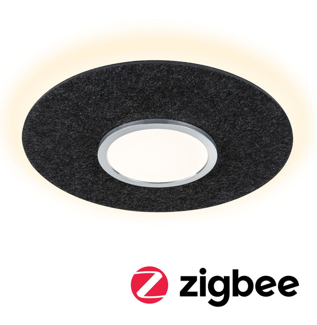 LED Deckenleuchte Smart Home Zigbee 3.0 Tulga Tunable White 1600lm / 0lm 19W / 9W Anthrazit dimmbar
