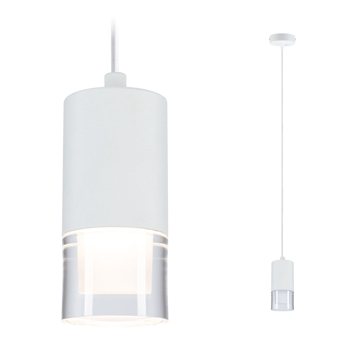 LED Pendelleuchte Kame 9W Klar/Weiss matt
