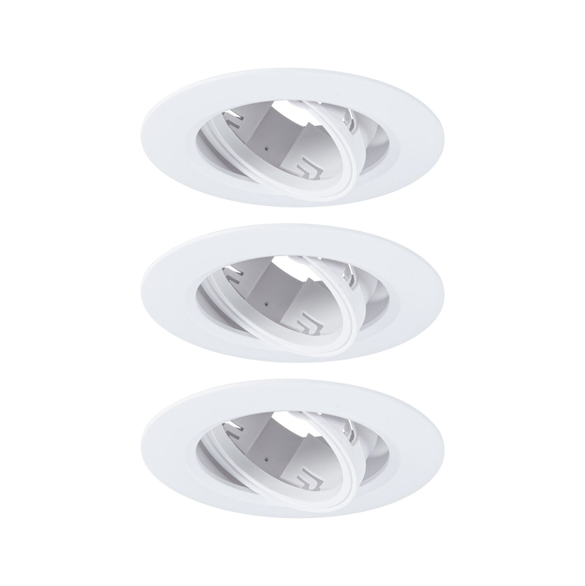 Einbauleuchte 3er-Set schwenkbar rund 90mm 30 Grad GU10 max. 3x10W 230V dimmbar Weiss