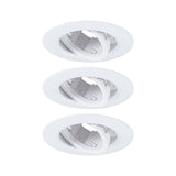 Einbauleuchte 3er-Set schwenkbar rund 90mm 30 Grad GU10 max. 3x10W 230V dimmbar Weiss