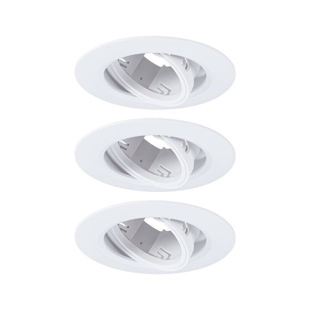 Einbauleuchte 3er-Set schwenkbar rund 90mm 30 Grad GU10 max. 3x10W 230V dimmbar Weiss