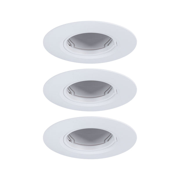 Einbauleuchte 3er-Set starr rund 90mm GU10 max. 3x10W 230V dimmbar Weiss