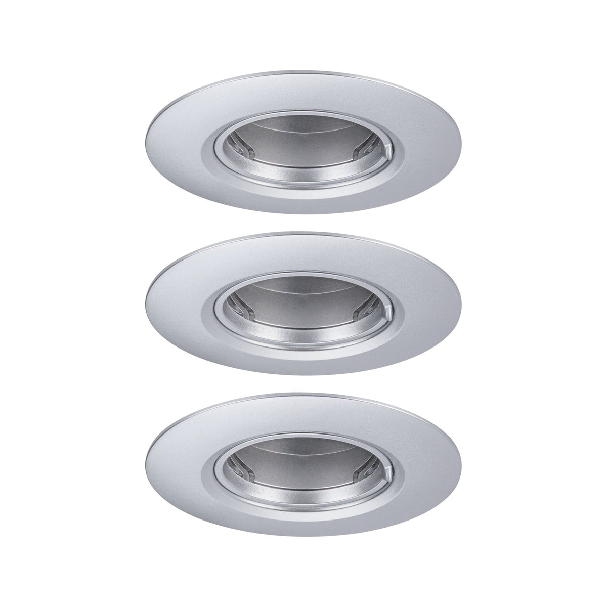 Einbauleuchte 3er-Set starr rund 90mm GU10 max. 3x10W 230V dimmbar Chrom matt