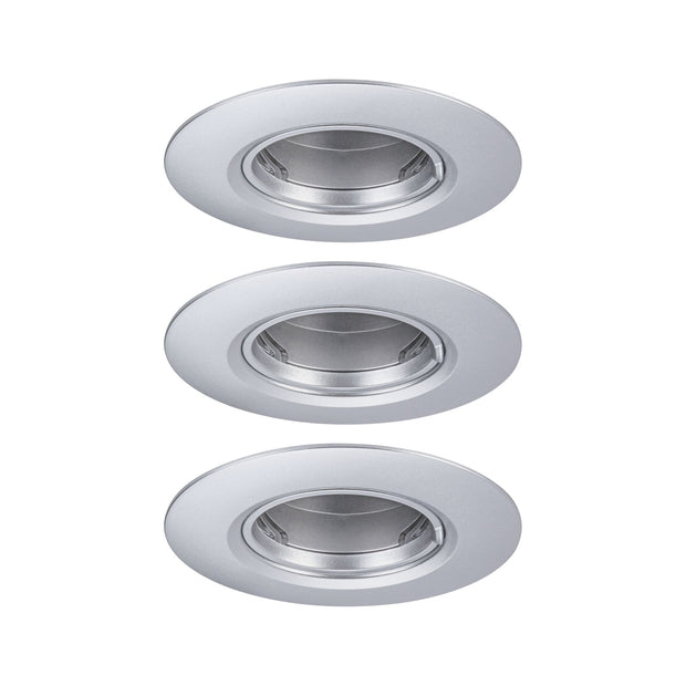 Einbauleuchte 3er-Set starr rund 90mm GU10 max. 3x10W 230V dimmbar Chrom matt