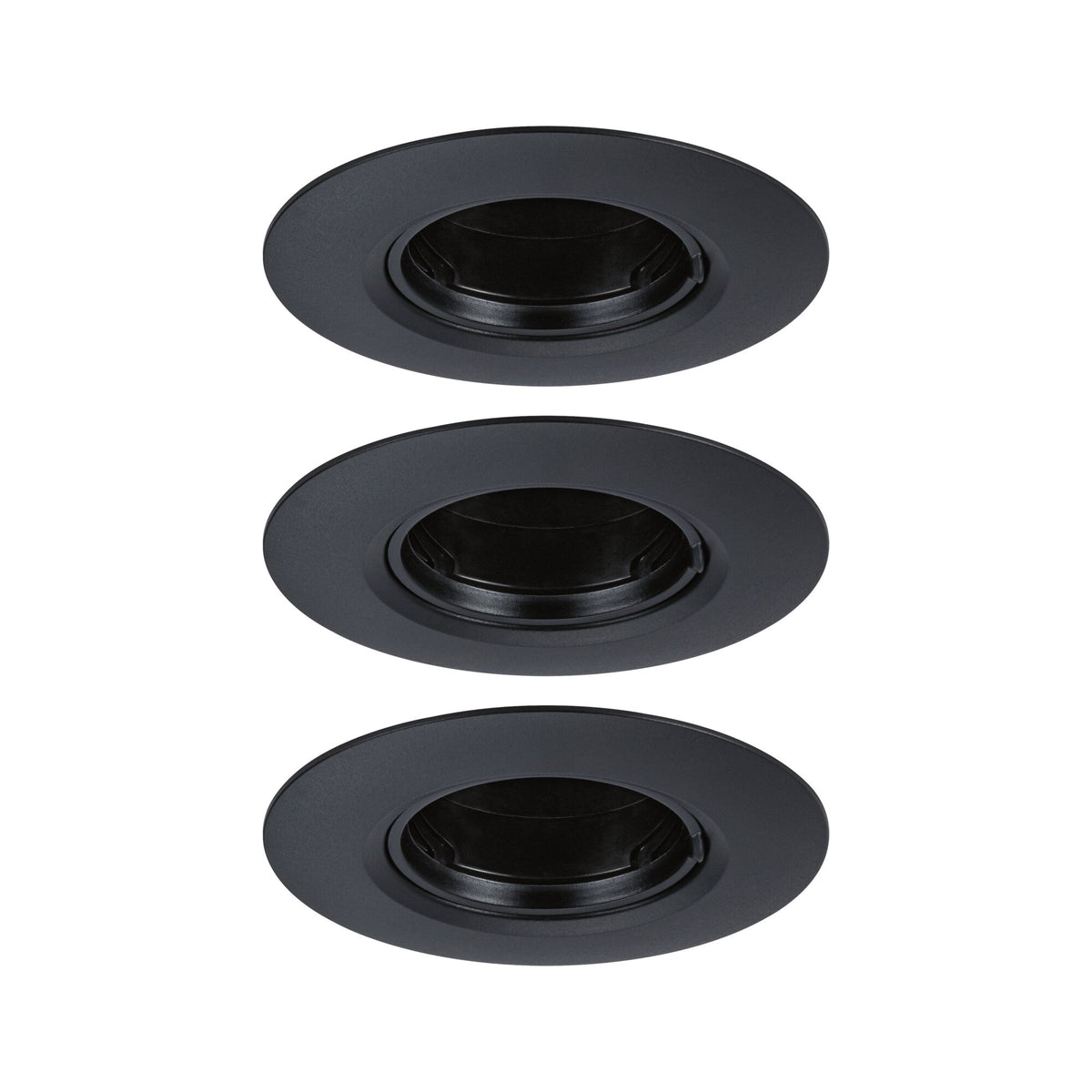 Einbauleuchte 3er-Set starr rund 90mm GU10 max. 3x10W 230V dimmbar Schwarz