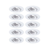 Einbauleuchte 10er-Set schwenkbar rund 90mm 30 Grad GU10 max. 10x10W 230V dimmbar Weiss