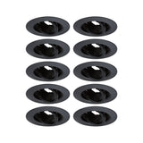 Einbauleuchte 10er-Set schwenkbar rund 90mm 30 Grad GU10 max. 10x10W 230V dimmbar Schwarz
