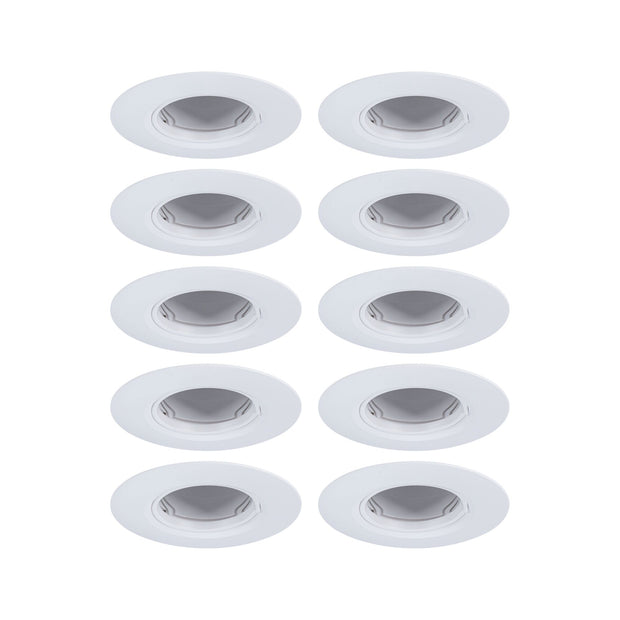 Einbauleuchte 10er-Set starr rund 90mm GU10 max. 10x10W 230V dimmbar Weiss