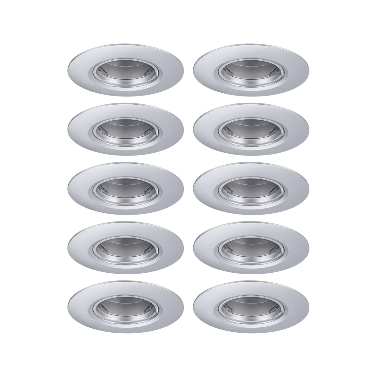 Einbauleuchte 10er-Set starr rund 90mm GU10 max. 10x10W 230V dimmbar Chrom matt