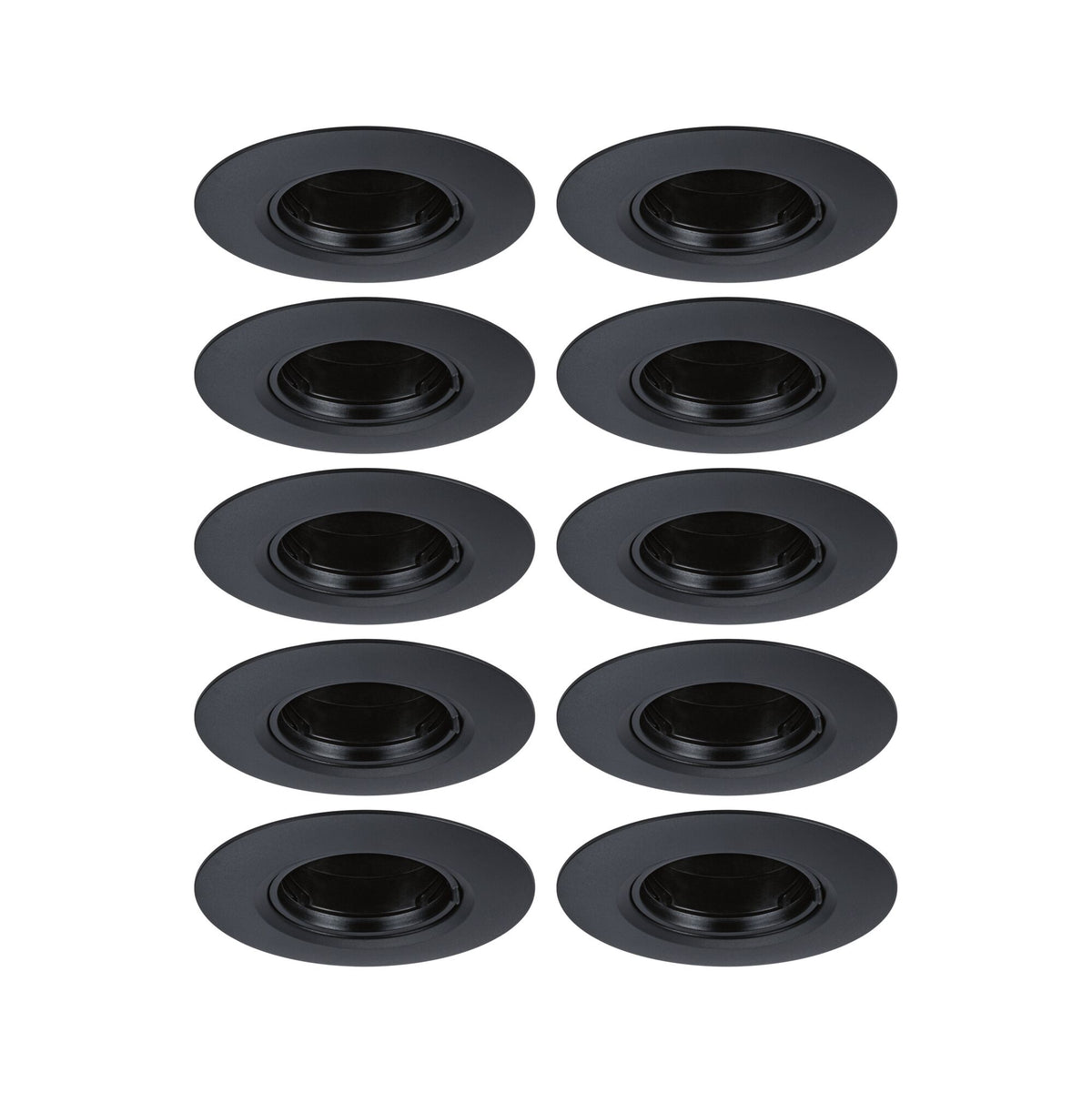 Einbauleuchte 10er-Set starr rund 90mm GU10 max. 10x10W 230V dimmbar Schwarz