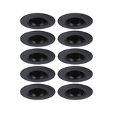 Einbauleuchte 10er-Set starr rund 90mm GU10 max. 10x10W 230V dimmbar Schwarz