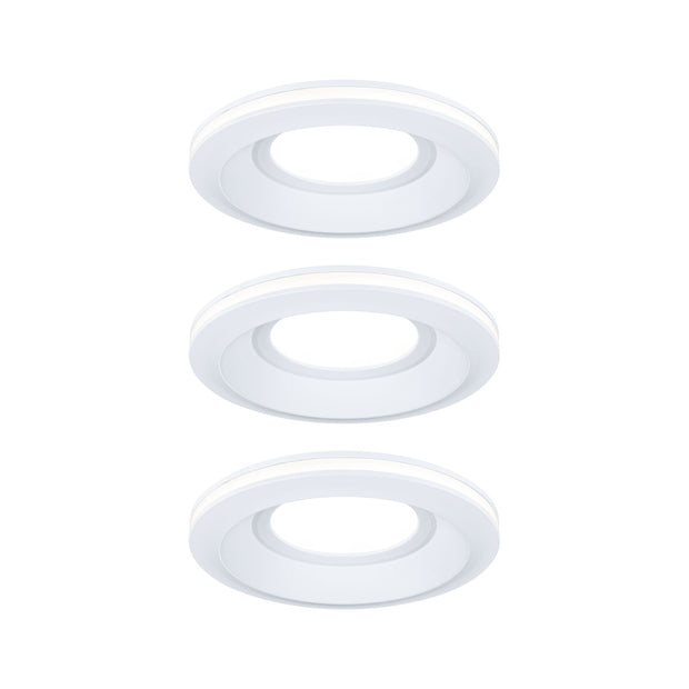 LED Einbauleuchte Sormus 3er-Set IP65 rund 100mm 3x4,8W / 1,5W 3x300lm 230V 3000K Weiss
